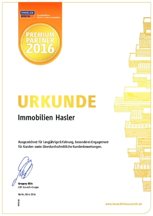 Urkunde Immoscout 2016